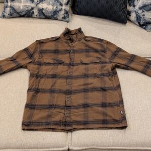 Patagonia Brown and Black Plaid Button-Down Shirt